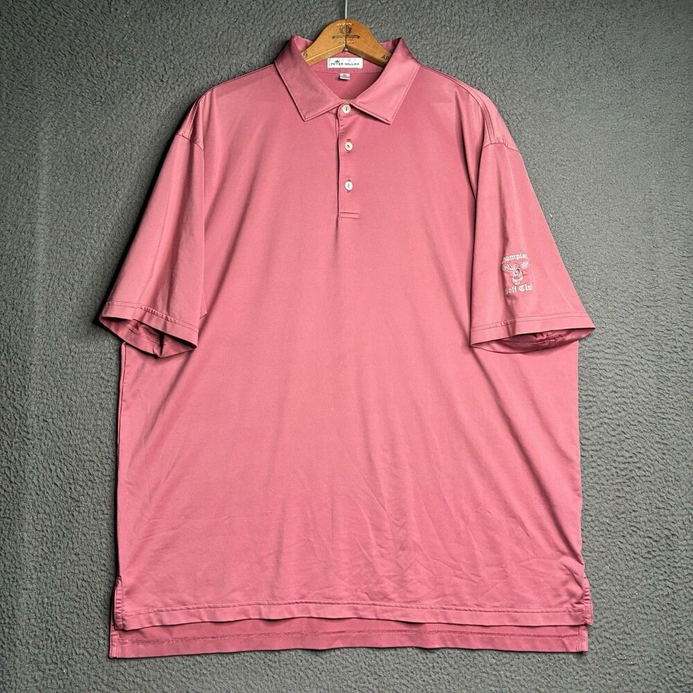 Peter Millar Men's Champions Golf Club Pink Polo Mens XL Lightweight